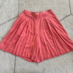 Vintage 80s/90s Pink 100% Silk Shorts 7.5" Inseam Breezy & Lightweight